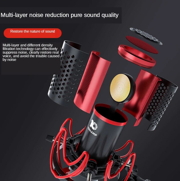 Tenlamp Sound Card Professional Microphone External Device Stereo Karaoke Bluetooth Computer PC Mobile Phone Live Singing