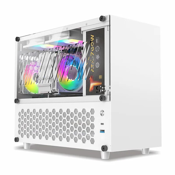 METALFISH S6 Computer Compact White Case Gaming PC Chassis Support 31cm Lenght GPU MATX Mainboard ATX/SFX PSU Mid Tower Cooler