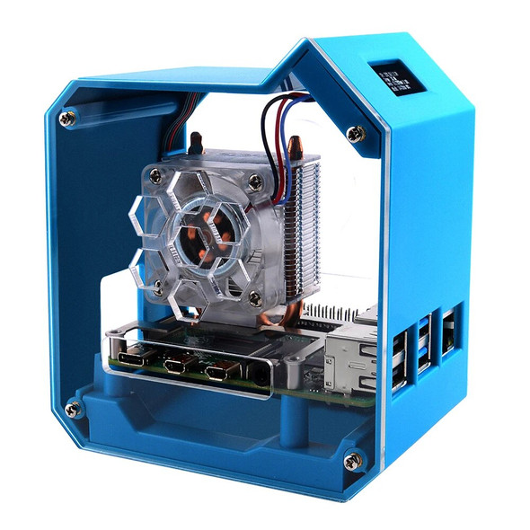 Mini Tower Kit For Raspberry Pi 4B, Desktop Computer Case, Strong Heat Dissipation, OLED Screen Display, Colorful LED Mini Tower Kit For Raspberry Pi 4B, Desktop Computer Case, Strong Heat Dissipation, OLED Screen Display, Colorful LED