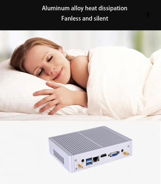 Fanless Mini PC Intel Core i7 5500U 4500U i5 5200U i3 5005U Windows10 Barebone Desktop Computer HD VGA WiFi 8xUSB Thin Client