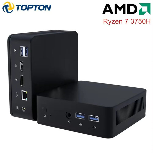 Topton Cheap AMD Mini PC Ryzen 7 3750H 5 3550H Barebone Computer Windows 11 2xDDR4 NVMe Gaming Mini PC Dual 4K UHD HTPC WiFi