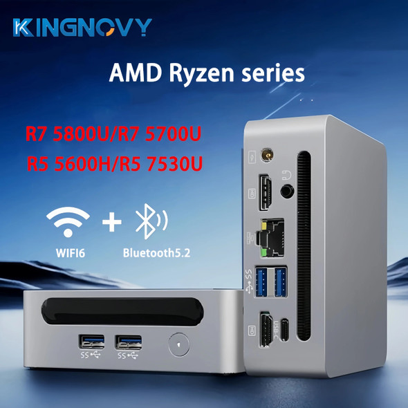 KingNovy Mini PC Gamer AMD Ryzen 9 5900HX 7 7730U 5800U DDR4 3200MHz Windows 11Gaming Mini Computer Barebone 8K HTPC WiFi6 BT5.2
