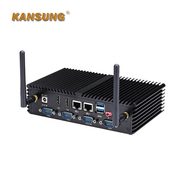 Dual Core Mini Pc 6 Com 2 Lan Barebone Systerm 12V With Core i7 Linux Ubuntu Personal Fanless K4500UP6 Server Desktop Computer