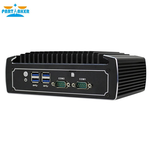 Partaker Fanless Mini Computer 10th Gen Intel Core I7-10810U 2.5G 4k Mini PC Dual Lan Barebone PC with SIM Card Slot Windows 11