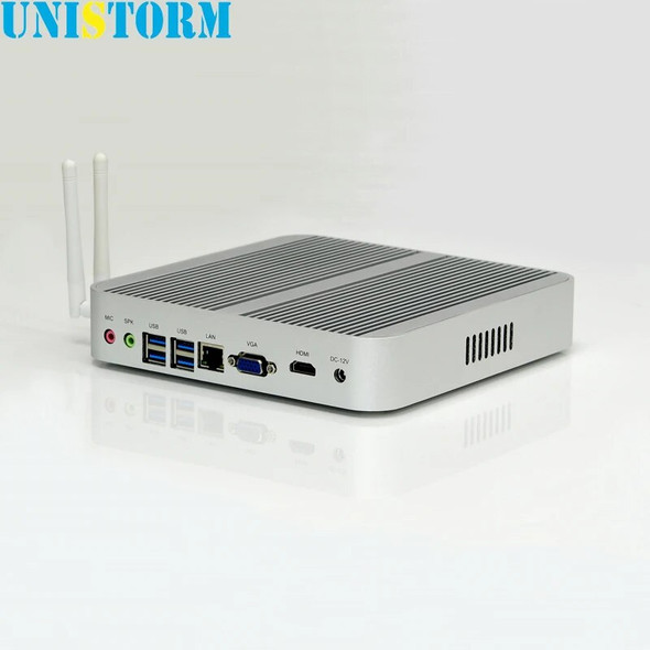 Fanless Intel Skylake Mini PC 6Gen Intel Core i3 6100U Barebone Intel HD Graphics 520 4K HDMI VGA USB3.0 Desktop Computer