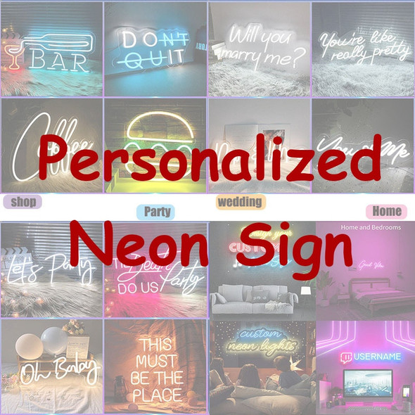 Personalised Neon Light Sign Custom Neon Led Name Logo Birthday