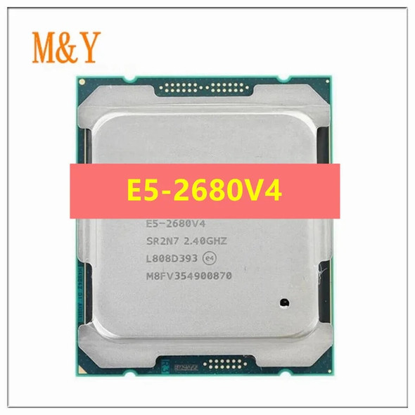 Original E5 2680V4 CPU Processor Xeon E5-2680V4 CPU 2.40GHz 14-Core 35M 14NM FCLGA2011-3 TPD 120W Free Shipping