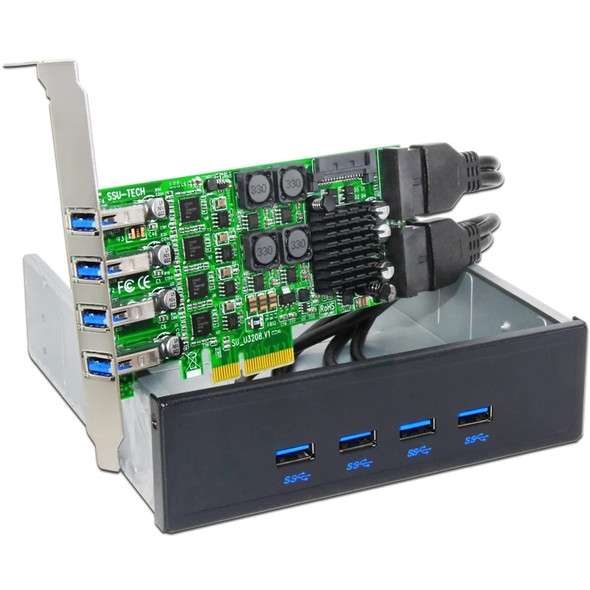 BTBcoin Add On Cards PCIE USB 3.0 Card PCI-E/PCI Express USB 3.0 Controller with 5.25 USB 3.0 Front Panel PC Computer Components