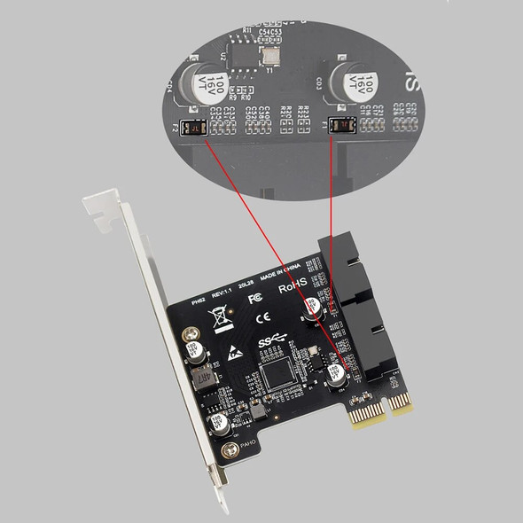 USB 3.0 PCI-E Expansion Card 19Pin 20Pin Header PCIe X1 USB 3.0 Adapter Front Panel Converter Controller for Desktop Computer