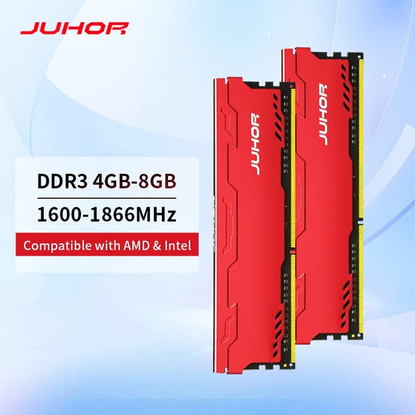 JUHOR Memoria Ram DDR3 4GB 8GB 1600MHz 1866MHz Desktop Memory New Dimm DDR3 1333MHz 1.5V RAMs With Heatsink