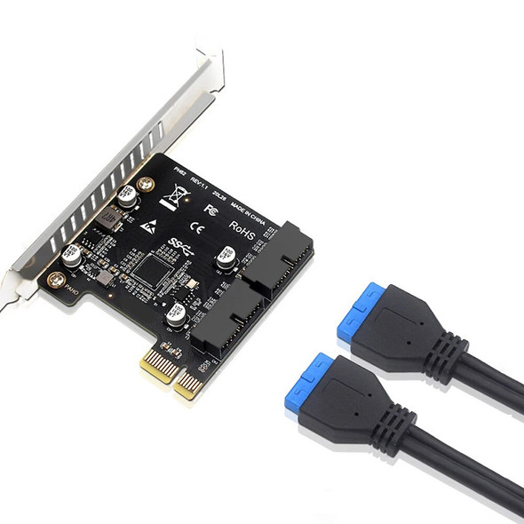 USB 3.0 PCI-E Expansion Card 19Pin 20Pin Header USB 3 To PCIE Adapter Card Front Panel Converter Controller for Desktop Computer USB 3.0 PCI-E Expansion Card 19Pin 20Pin Header USB 3 To PCIE Adapter Card Front Panel Converter Controller for Desktop Computer