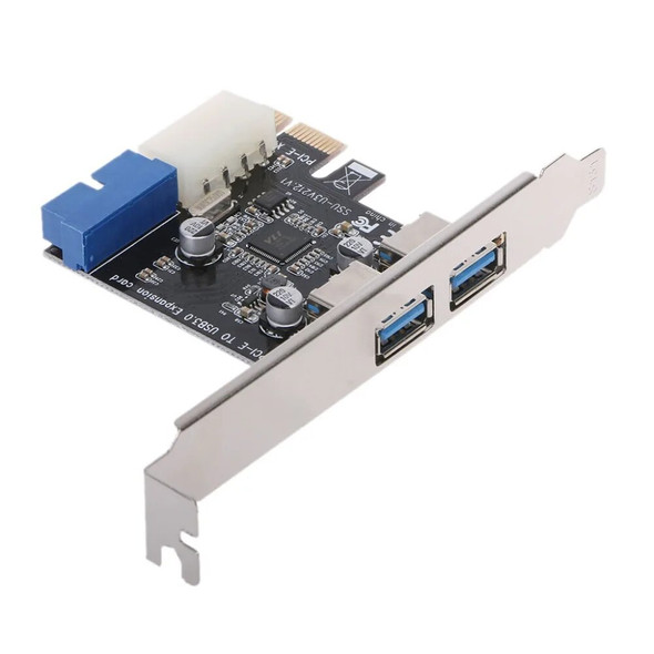 New PCI Express USB 3.0 2 Ports Front Panel with Control Card Adapter 4-Pin & 20 Pin