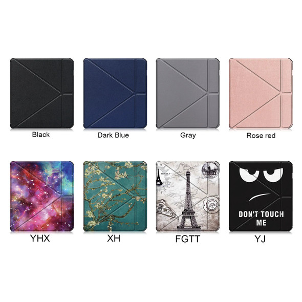 Suitable for KOBO libra H2O 7-inch e-book protective case, deformation bracket tablet protective case, dormant leather case