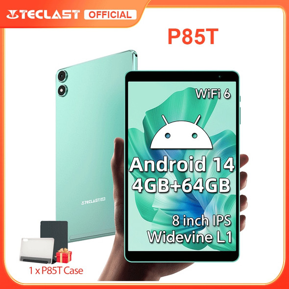 Teclast P85T 2024 Android 14 Tablet 8 Inch IPS 4GB+4GB RAM 64GB ROM A523 8-core Wi-fi 6 Type-C Tablet PC Metal Body 5000mAh