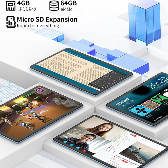 [World Premiere]Teclast P30S Tablet 10.1 Inch 1280x800 IPS Android 12 4GB RAM 64GB ROM MT8183 8 cores GPS Type-C 6000mah Metal