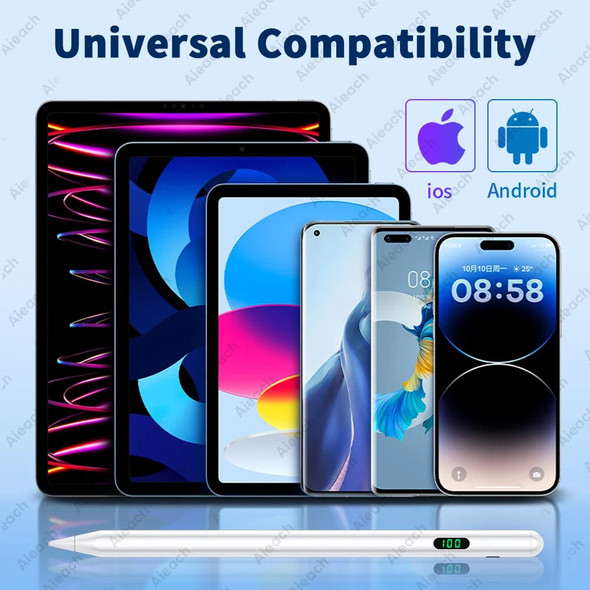 A36 Universal Tablet Pen Phone Stylus For Android iOS Tablet Touch Pen For iPad Pens Apple Pencil 2 1 With Digital Power Display
