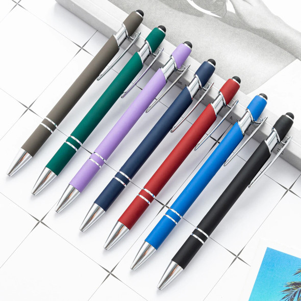 2000pcs 2 in 1 Stylus Capacitive Touch Screen Metal Ballpoint Pen School Office Writing Ballpen Multifunctional Pens