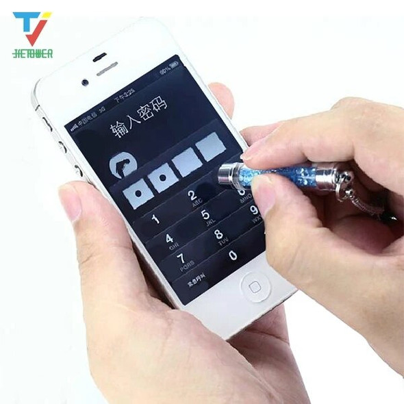 1000pcs/lot Luxury Diamond Crystal Touch Screen Capacitive Stylus Ball Bling Pen Pens For Cellphone iphone PC Tablet iPad