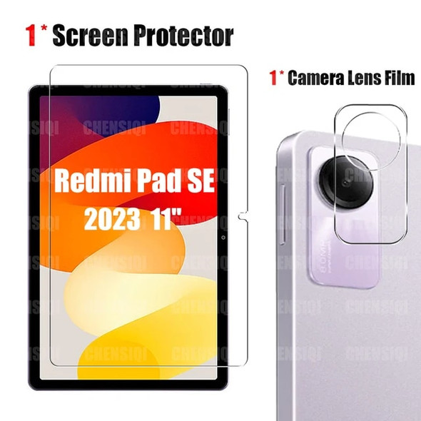Screen Protector for Xiaomi Redmi Pad SE (11 inch) 2023 Tablet Tempered Glass Film Rear Camera Protector Anti-fall/Anti-scratch