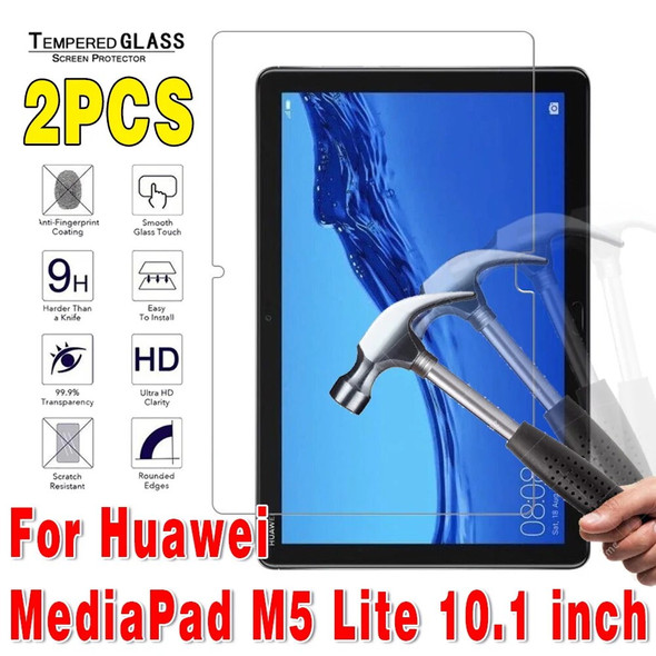 2Pcs Tempered Glass Tablet Screen Protector for Huawei Mediapad M5 Lite 10 10.1" BAH2-W09/L09/W19 HD Clear Protective Film