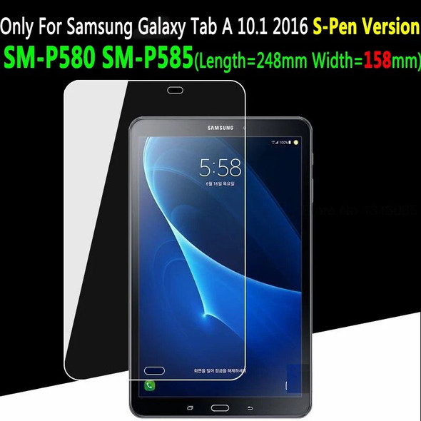 10 PCS Premium Tempered Glass Screen Protector Film For Samsung Galaxy Tab A A6 10.1 with S Pen (2016) P580 P585 Tablet