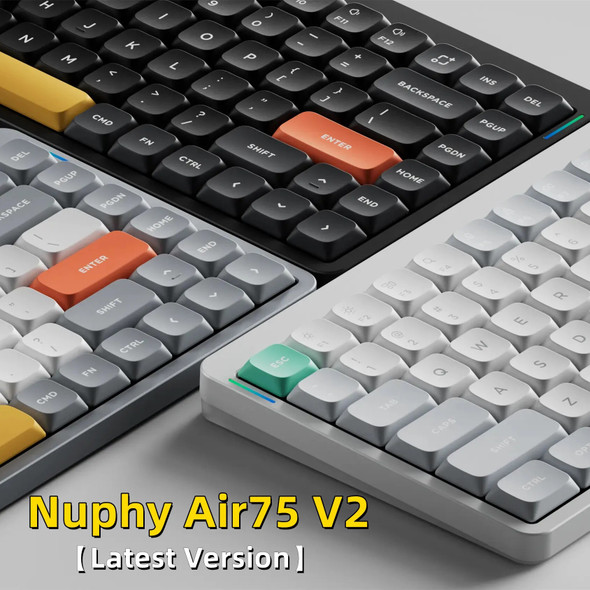 Nuphy Air75 V2 Bluetooth 2.4g Wireless 75% Mechanical Keyboard Low Profile Gateron Switch Compatible with Windows and Mac Nuphy Air75 V2 Bluetooth 2.4g Wireless 75% Mechanical Keyboard Low Profile Gateron Switch Compatible with Windows and Mac