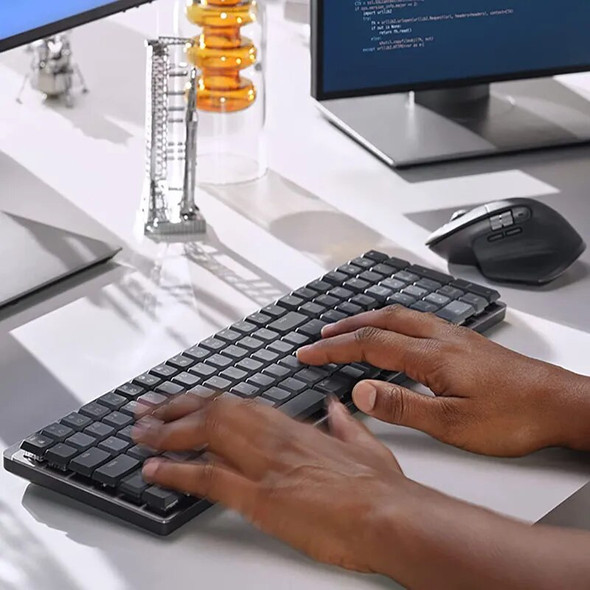 Logitech MX Mechanical Mechanical Wireless Bluetooth Keyboard with Logi Bolt USB Office Gaming Keyboard for Windows IOS Android