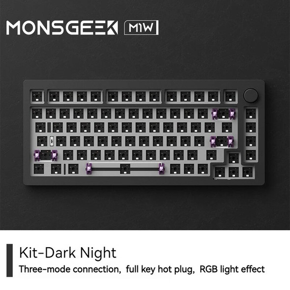 Akko Monsgeek M1w Mechanical Keyboard Kit Three Mode 75% 82 Keys Aluminum Gasket Hot-Swap Rgb Wireless Gaming Keyboard Accessory Akko Monsgeek M1w Mechanical Keyboard Kit Three Mode 75% 82 Keys Aluminum Gasket Hot-Swap Rgb Wireless Gaming Keyboard Accessory