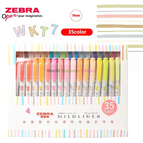 35color ZEBRA Marker Highlighter Set Cute Kawaii Art Supplies Students School Supplies Office Accessories Stationery WKT7