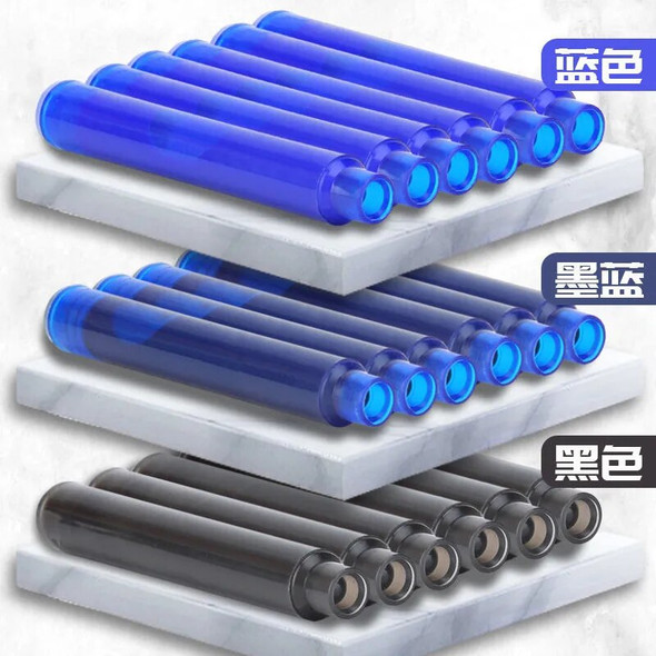 High Quality 10pcs 3.4mm Erasable Black Blue Fountain Pen Ink Cartridges Pen Refill Stationery School Supplies