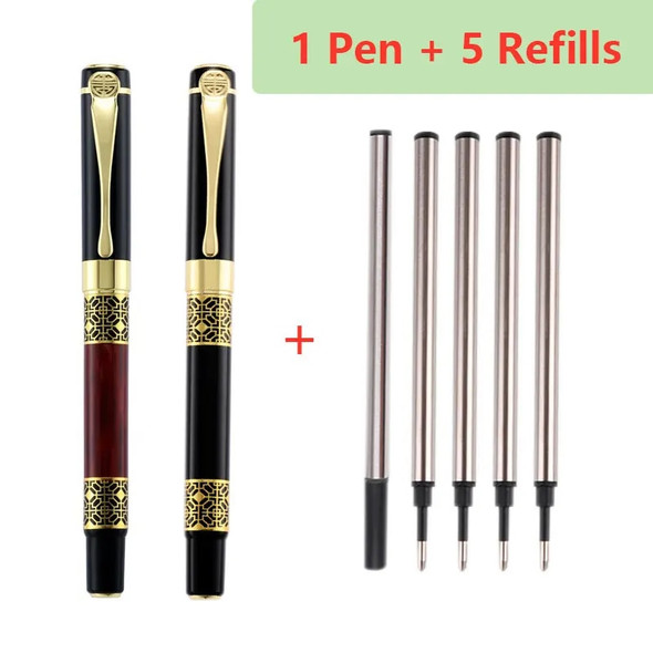 6pcs Ballpoint Pen Retro Metal Ink Elegant Gift for Writing Stationery Office School Supplies