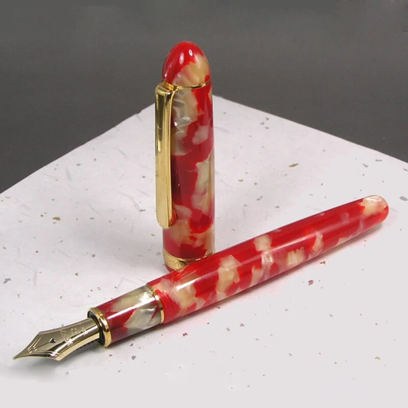 Colored PensPlatinum Fountain Pen Original Set of Pens 14K Gold Nib Celluloid Red Koi Fish Office Accessories PTB-30000S