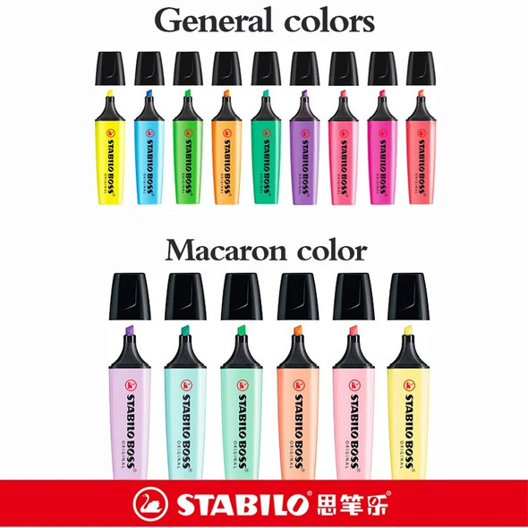 1 Pcs Stabilo Highlighter 70 Student Thick with Large Capacity Macaron Color Marker Graffiti Painting Hand-drawn School Supplies