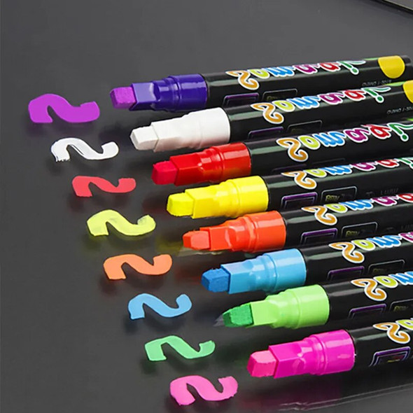 8 Pcs Markers Set Liquid Chalk Marker Pens Erasable Multi Colored Highlighters Led Writing Board Glass Window Art Marker Pens