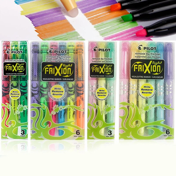 Colored Japan Pilot SW-FL Frixion Erasable Highlighter Pen Fluorescent Markers Kawaii Pastel Highlighter Cute School Stationery