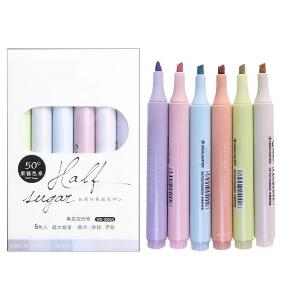 6PCS Graffiti Pen Soft Color Graffiti Note Number Pen Soft Color Quick Drying Marker Pen For School Teacher Classroom And Office