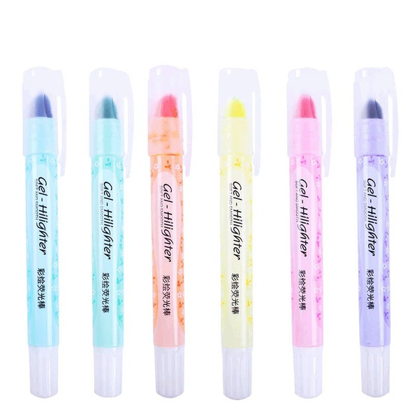 6 Pcs/Set Gel Bible Highlighters Pens No Bleed Assorted Colors Bible Markers Cute Bible Study Journaling School Supplies Pastel