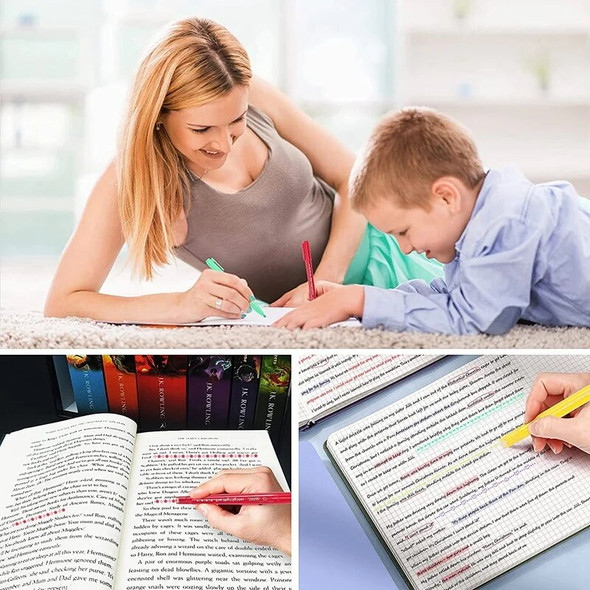 16 Pcs Dual Tip Markers Pen Highlighters Set With 8 Different Curves For Coloring, For Kids