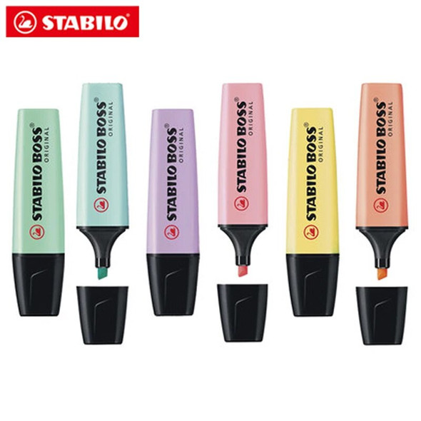 3/6 Color Set Germany Stabilo Mini Highlighter Macaron Colorful Focus Small Fresh Marker Cute Stationery School Supplies Kawaii