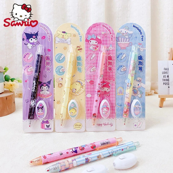 Sanrio 24pcs New Invisible Marker Highlighter Children'S Diary Secret Memorizing Pen Endorsement Artifact Magic Pen Stationery