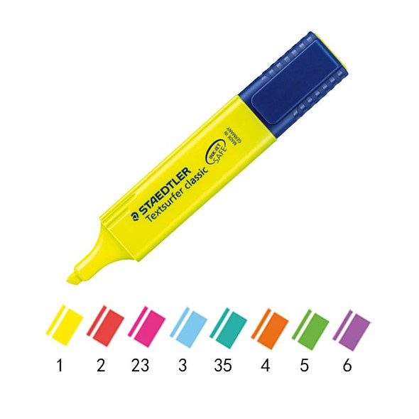 Germany Staedtler 364 Classic Learning Office Marker Fluorescent 8 Color Highlight Pen