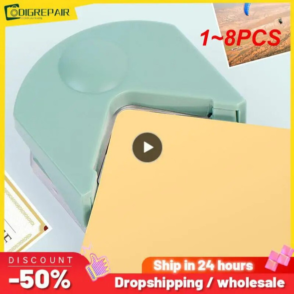 1~8PCS Three and one fillet cutter R4 R7 R10 Circular design paper punch album paper card punching machine office binding