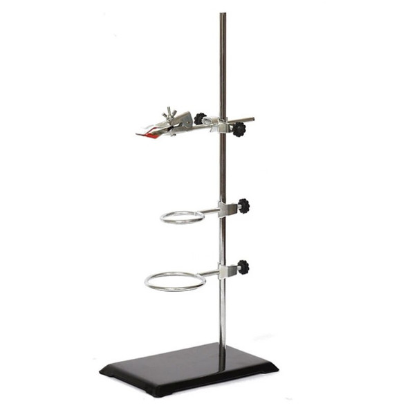 Chemistry Laboratory Stand Set, 24"Metalware Support Stand,Ring Stand，Research Starter Kit (Iron cast_Iron, 24inch)