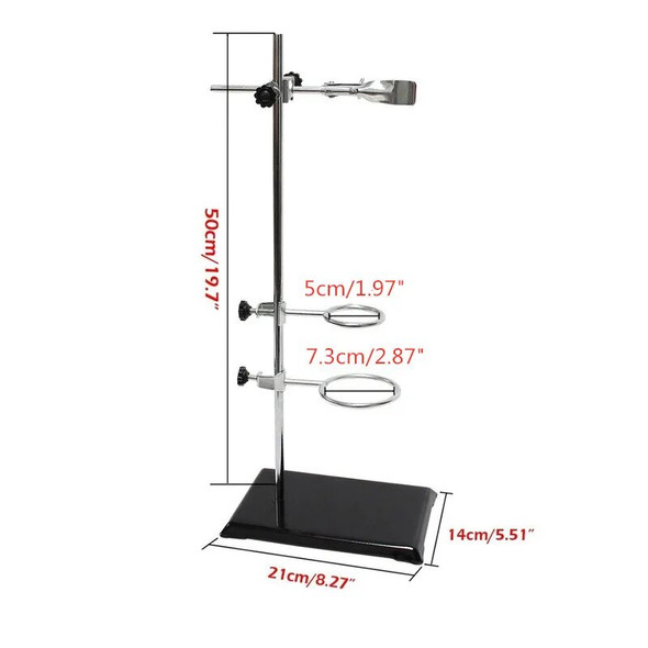 Chemistry Laboratory Stand Set, 24"Metalware Support Stand,Ring Stand，Research Starter Kit (Iron cast_Iron, 24inch)