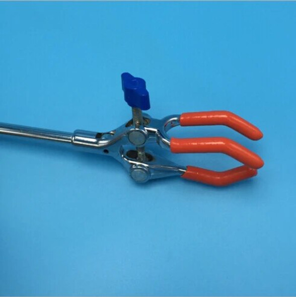 Lab Clamp Retort, 3 Finger, Rubber Coated Prong Jaws