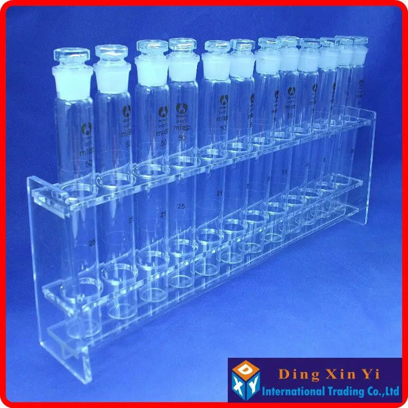 Lab 50mlx12 Colorimetric Organic Glass Nessler Tube Rack+12 pieces 50ml Glass colorimetric tube