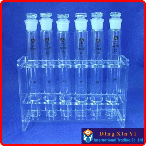 Lab 50mlx6 Organic glass colorimetric tube rack+6 pieces 50ml Glass colorimetric tube