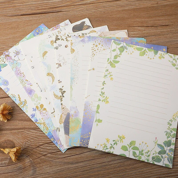 A5 Vintage Letter Paper Writing Paper Set 8pcs Cute Letter Pads for Envelope Stationary Paper Wedding Party Invitation Supplies