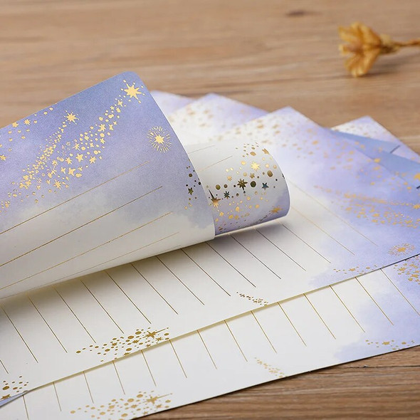 8pcs Exquisite Colored Letter Paper Creative Little Fresh Writing Paper Cute Letter Pads for Envelope Stationery Office Supplies