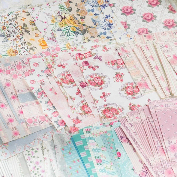 20Packs Wholesale Pattern Materials Paper Pink Flowers Lace Background Artistic Package Decorative Writing Notebooks 20*15CM